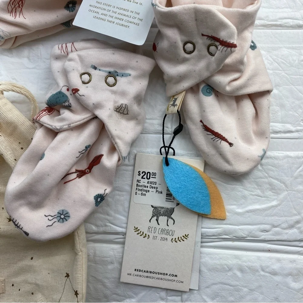 New Red Caribou & Rabbit Ladders Baby Accessories, Gifts, Booties, Beanie